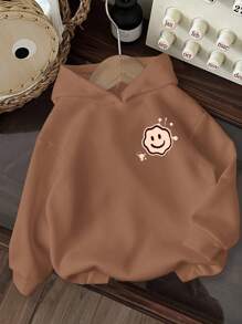 Baby Boy Knitted Soft Hoodie Pullover Sweatshirt, Casual Thick Design Suitable For Autumn Fall Winter