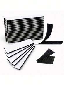 SHEIN 10/20/40/60pcs Self Adhesive Hook And Loop Strips, Sticky Back Tape Fastener, Heavy Duty Mounting Strips For Home Or Office Use - Instead Of Holes And Screws - Black - View 10