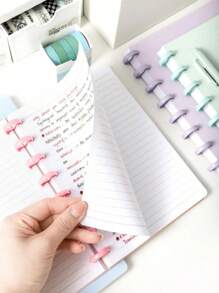 SHEIN 1pc Multipurpose 80 Pages 1 Mushroom Hole Loose-Leaf Notebook Two Different Sizes B5/A5 - Perfect For Sketching, Notes And Planning | Ideal Office And School Stationery Essentials Ruled Paper Notebook For Students And Professionals Back To School - Multicolor - View 7