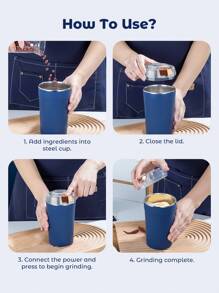 Teckwe Máy xay cà phê điện, máy xay gia vị, máy xay hạt cà phê, máy xay bột nút nhấn một chạm dễ dàng bật/tắt, hoàn hảo cho các loại thảo mộc, gia vị, hạt, ngũ cốc và hạt cà phê (màu xanh) - phích cắm EU - Màu xanh lam - Xem 5