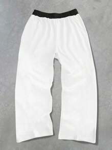 Manfinity Streetrush Joggers con cordón en la cintura y gráfico de letras de color contrastante para hombres, para fiestas