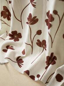 Elaquor Suéter de punto elegante y romántico con estampado floral diminuto de alta gama para mujer de talla grande, informal y francés, para otoño/invierno - Gris - Ver 5
