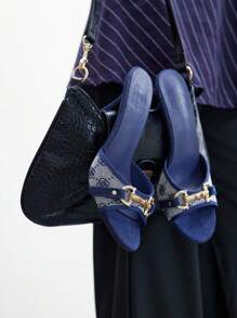 CUCCOO BIZCHIC Giày cao gót thời trang và thanh lịch cho nữ mùa hè - Màu xanh lam - Xem 3