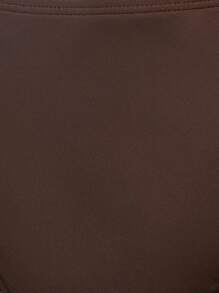 TypaGal 性感棕色镂空连体泳衣，创意不对称设计，颈部挂绳固定，腰部豹纹装饰，胸前精致镂空剪裁展现曼妙曲线，高腰三角裤款式，时尚个性，适合海边度假穿着。 - 彩色 - 查看 6