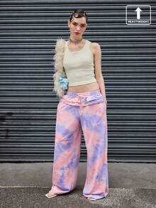 COUREZ Oversized Jogger With Frill Waistband /Winter Clothes For Women Winter Bottoms Y2K Streetwear Cute Sexy