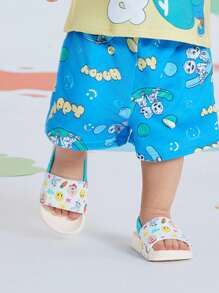 LOONEY TUNES X SHEIN Dép hoạt hình dễ thương & trẻ mới biết đi/trẻ em màu be nhạt, chất liệu EVA nhẹ chống trượt, bảo vệ đôi chân nhỏ, thích hợp để mặc trong nhà & ngoài trời, dành cho cả bé trai và bé gái - Nhiều màu - Xem 9