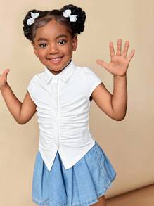 Kleine Mädchen einfarbiger gestrickter Lässig Cardigan