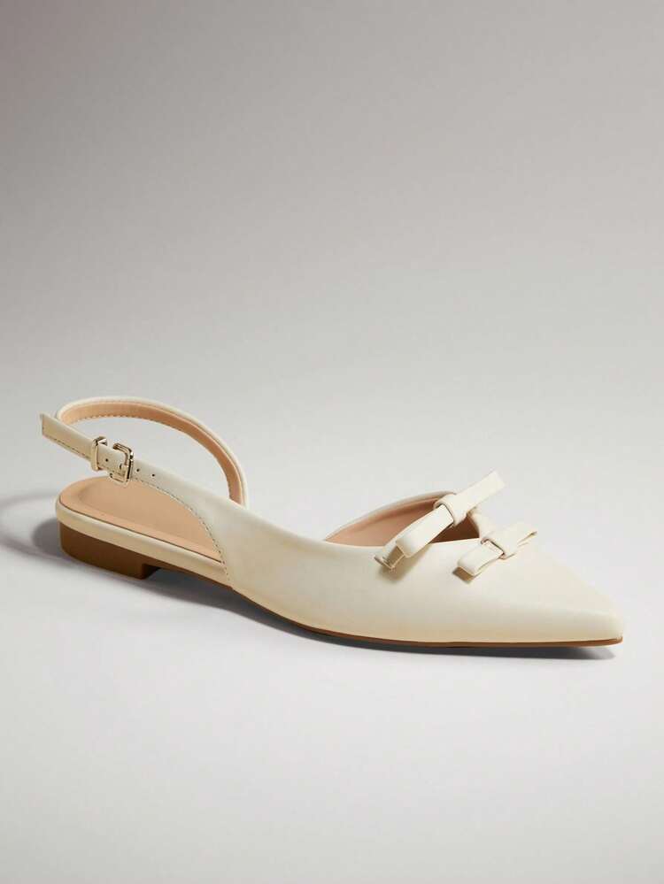 SHUZIA Women's Classic Sling Back Pointy Toe Low Heel Pumps - Chantilly - View 3