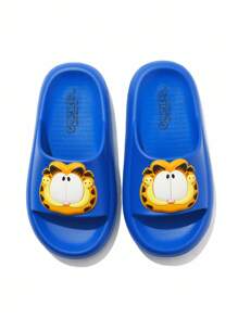 GARFIELD | SHEIN 3D Cartoon Cat Pattern Blue Children's Slippers, Made Of EVA Material, Light And Comfortable, Toe Protection, Suitable For Kindergarten And Preschool Children To Wear Indoors, Bathrooms Or On The Beach - Blue - View 8