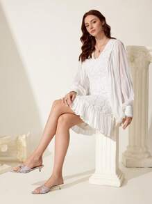 CUCCOO CHICEST 女士尖头高跟凉鞋，百搭 - 淺灰色 - 查看 8