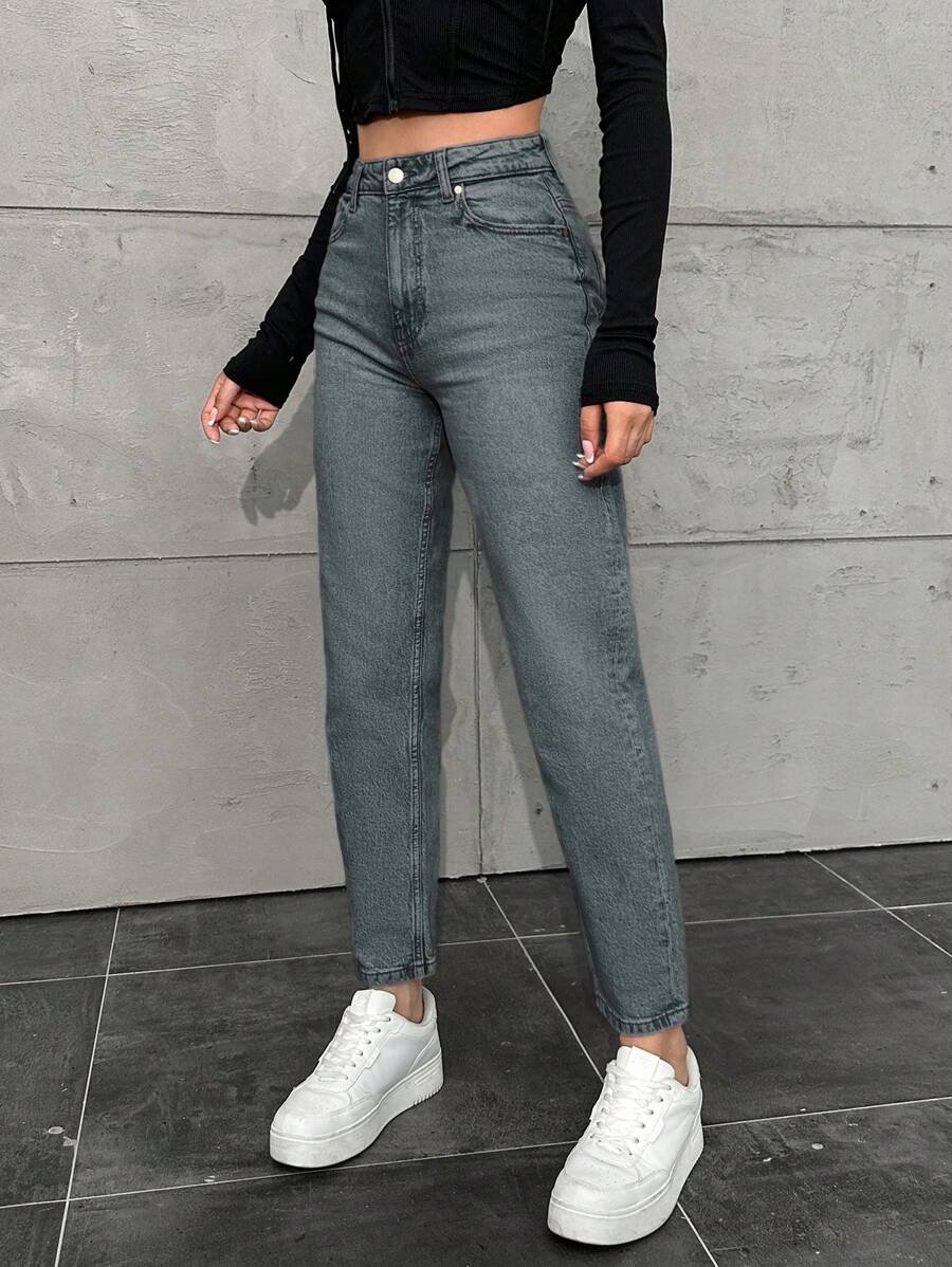 EURMUSE 100%Cotton Women's Straight-Leg Jeans - Light Wash - View 1