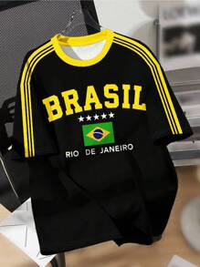 SHEIN 青少年男童休闲简约短袖圆领T恤，适合夏季 - 彩色 - 查看 2