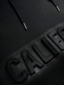 Manfinity EMRG 2pcs/Set Men's Casual Hooded Sweatshirt And Drawstring Pants Suit , Fall Clothes - Black - View 6