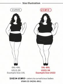 SHEIN CURVE+ Áo thun họa tiết rằn ri dáng rộng thoải mái cỡ lớn - Nhiều màu - Xem 4