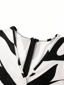 Ellevyn 女士优雅撞色V领交叉裹身短袖连体裤秋季女装度假装女士连体裤