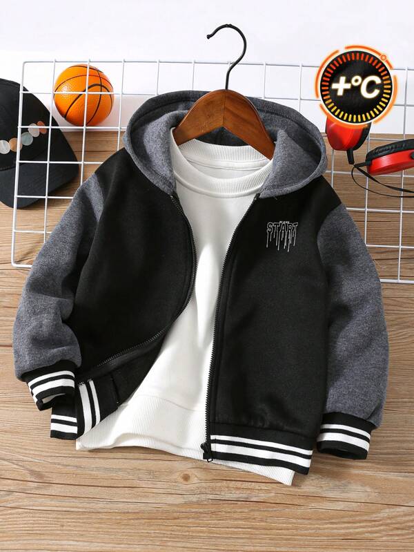 SHEIN 1 paquet Veste à capuche décontractée et sportive pour garçon préadolescent, style collège rétro, avec matériau de type Pull. Convient pour les tenues d'enfants, les vêtements de garçon tout-petits, de retour à l'école. Adapté pour les fêtes d'anniversaire, les soirées, les représentations, les mariages, les baptêmes, les cérémonies d'ouverture. Convient pour un usage quotidien, l'école, les voyages, les sports, les saisons d'automne et d'hiver.