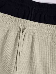 RueChic Ensemble de 2 pièces shorts de base en tissu gaufré 100% coton pour hommes