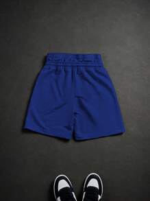 PAVTROS Manfinity Streetrush 2pcs Men's Casual Loose Waistband Print Drawstring Summer Shorts - Royal Blue - View 8