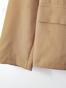 GlowEve CURVE Conjunto de blazer y falda A de encaje para mujer de talla grande, de negocios y uso diario, con cuello pico y cinturón