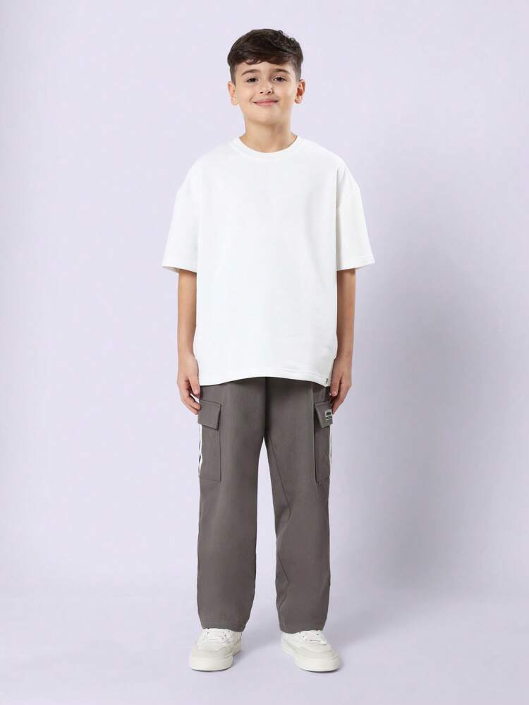 Pantaloni cargo casual con dettaglio a striscia laterale