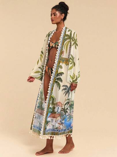 Travachic 女士热带印花罩衫