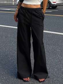 DAZY 女士休闲长款运动裤，夏季 - 黑色 - 查看 5