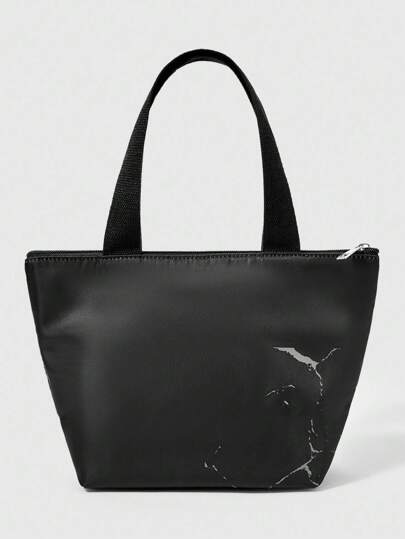 Goth Gothic Printed Fashion Insulated Lunch Bag, Large Capacity Tote