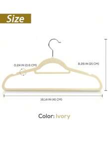 SHEIN 10/20pcs Luxury Black Flocked Anti Slip Hanger, Ultra-Thin And Space Saving - Heavy-Duty Rotating Black Hook Suitable For Clothing, Suits, Tops, Ties, Shirts, Skirts, And Pants Organization - Beige - View 5