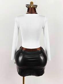 Amplova 3D Body Print Cropped Fall/Winter T-Shirt