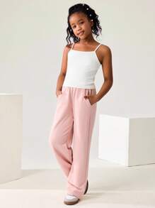 JNSQ 3 قطع طقم ملابس للفتيات المراهقات، بلوزة هودي كم طويل مع سترة صدرية وبنطلون رياضي فضفاض 3 قطع، مناسب للارتداء اليومي، الأنشطة الخارجية، العطلات، الملابس الشارعية، الحفلات والملابس الكاجوال - متعدد الألوان - مشاهدة 3