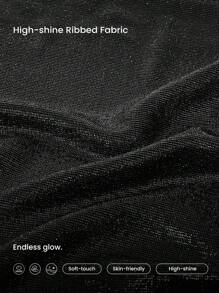 GLOWMODE 随时闪耀高光罗纹抹胸头巾围巾舞蹈旅行度假日常运动服 - 黑色 - 查看 4