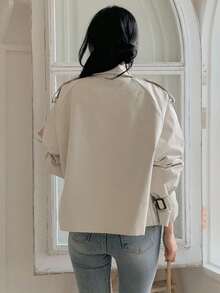 DAZY 女士宽松休闲短款风衣外套