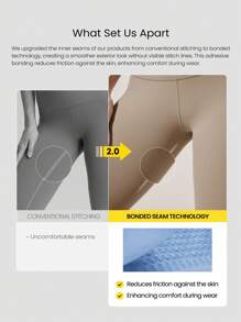 GLOWMODE Quần legging liền mạch lưng cao hình chữ Y mềm mại co giãn thấm mồ hôi Own The Glow 24" FeatherFit™ Quần tập yoga Pilates Barre Studio tác động thấp, mặc thường ngày - Màu Khaki - Xem 2