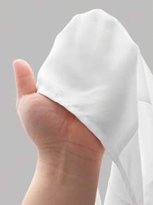 SHEIN 少女女孩白色梭织纯色拼接刺绣大翻领泡泡袖长袖学院风优雅复古休闲衬衫 返校季情人节童装春夏秋冬装小清新女童 - 白色 - 查看 13