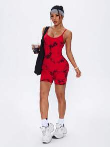Dewbera Dewbera Seamless Tie-Dye Sleeveless Romper, Suitable For Summer Sports Workout Romper - Multicolor - View 1