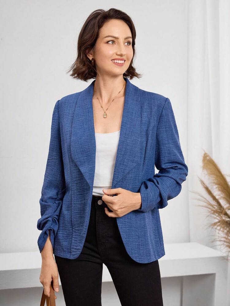 Women's Casual Everyday Autumn And Winter Casual Outing Lapel Modest Blazer, Autumn And Winter Teacher, Fall,Vintage Airport