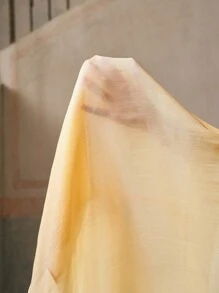 Anewsta Vestido mini ajustado de mujer con tirantes de espagueti, envolvente cruzado y cintura fruncida de unicolor - Amarillo - Ver 8