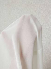 SHEIN Clasi Plus Size Summer Casual Solid Color Ruffle Front Button Up Shirt - White - View 6