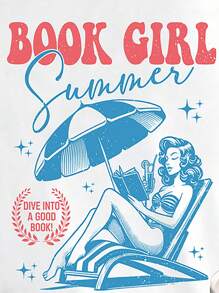 INAWLY 女式夏季字母与海滩女孩印花白色宽松背心 - 白色 - 查看 5