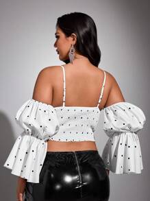 Viva Relle Plus Size Sexy Vacation Off The Shoulder Backless Going Out Tops - White - View 6
