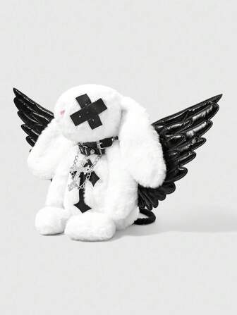 Goth Fashionable Y2K Plush Rabbit & Cross Backpack