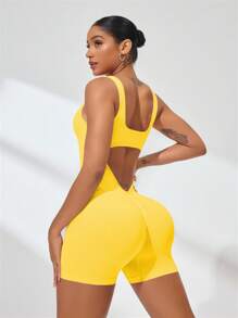 Slayform Women's Fitness Workout Jumpsuit, Dance Leotard Slim Fit Stylish Yoga Suit