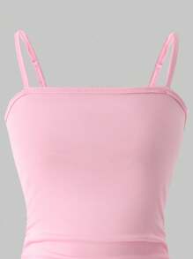 Sparklyn Teen Girl Pink Bow Decor White Cardigan & Pink Camisole Dress Set Fall Winter - White - View 5