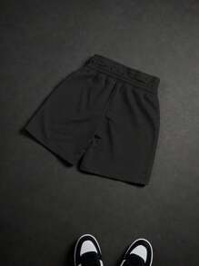 PAVTROS Manfinity Streetrush Men's Letter Print Drawstring Waist Loose Shorts