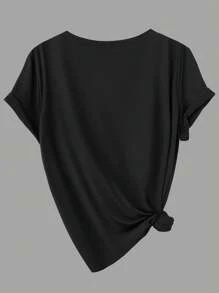 Easura 大码休闲百搭纯色短袖 T 恤，基本款 T 恤 - 彩色 - 查看 6