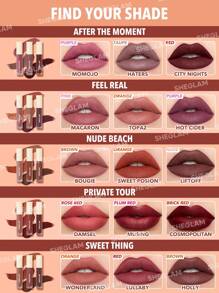 SHEGLAM Matte Allure Mini Liquid Lipstick Set-Private Tour 3 Pcs/Set Long Lasting Lipstick Nourishing Sunflower Oil Reduce Lip Fine Lines Liquid Lipstick Travel Set Brand Beauty Makeup Face Paint Cosmetic For Women Girls Perfect For Fall Winter Ideal For Y2K Fancy Fashion Suitable For Birthday Christmas Present Party Ready Best Color