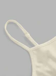 SHEIN EZwear 女士海星贝壳印花杏色休闲性感吊带背心，适合夏季返校季穿着