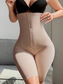 SHEIN Pantalones de mujer con control de estómago de alta elasticidad con cierre de botón delantero