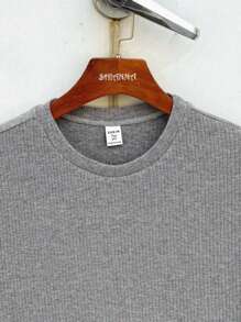 SHEIN Casual Plain Solid Color Crew Neck Jersey Tank Top For Teens, Comfortable Versatile For Commute, School, Leisure, Travel, Sports Suitable For Spring/Summer