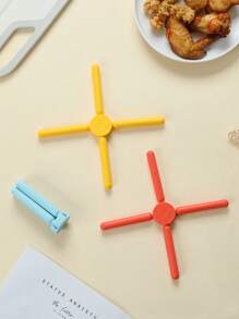 Madebyblanc 1PC Reative Bowl Mats, Plate Mats, Pot Mats, Household Heat-Resistant And Insulated Pot Mats, Coasters, Kitchen Non-Slip Foldable Round Anti-Scalding Table Mats - one-size - View 8